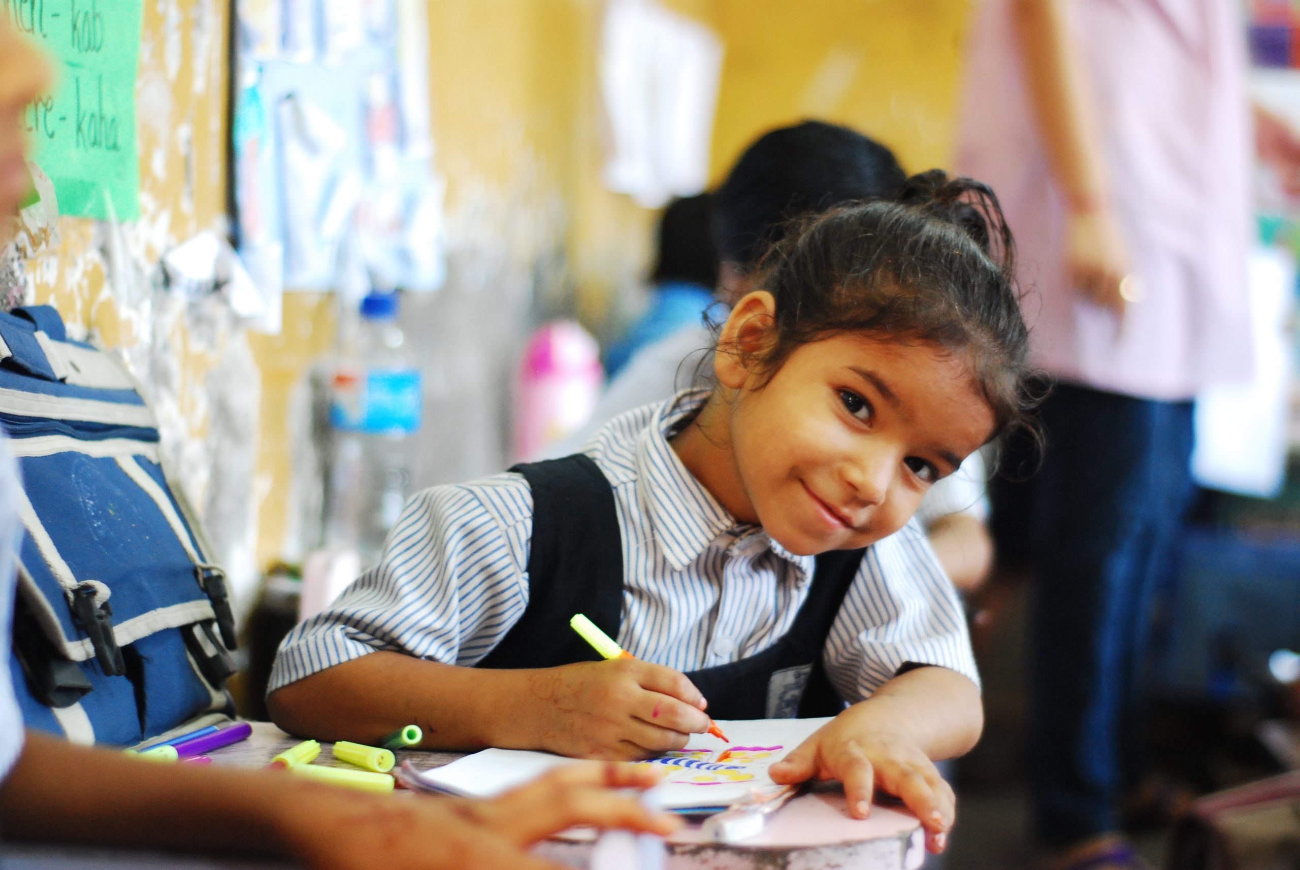 Girl, classroom, writing